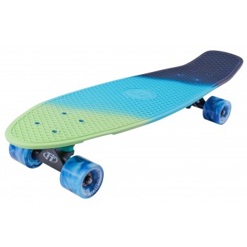 Скейтборд пластиковый TRICOLOR 27" синий/зеленый